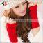 2015 High Quality Knitting Ladys Mittens With Fur Ball