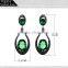 High Quality Jewelry New Black Rhodium Green Crystal Fashion Drop Earrings Wholesale