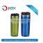 Inside SS outer plastic adult cups with screw lid and straw