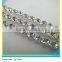 Single Row Silver Plated Crystal Rhinestone Close Cup Chain Trims For Dress
