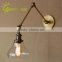 Modern Glass Shade Swing Arm wall light and wall lamp for Bedroom