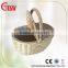 arts and crafts,craft, wicker basket with liner,handle and foldable lid