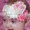 High quality1" width stretch lace elastic trim by yards IN STOCK,lace elastic wholesale baby headbands fold over elastic foe
