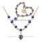 New 18K Gold & Silver Plated Crystal Heart Shape Fashion Jewelry Necklace Bracelet Sets