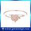 Fashion classic design crystal thin lucky four leaf flower bangle A0034