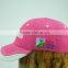 Canada stylish girls club pink brand caps with hook and loop