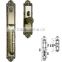 China luxury gate lock/B-AL0907-AB Antique Brass finish and solid brass handle material lock