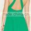 2016 China supplier OEM fashionable halter pleated woven mini dress