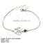 BXA-0932 925 Silver Religion Bracelet with Silver Tiger-eye and Small Charm religion symbol