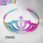 flower rainbow color gliter inside plastic alice hair band with teeth