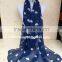 Penguin printed silk scarves