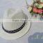 Top grade Best-Selling natural straw fedora hat with blue band