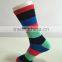 custom stripe sock bamboo organic jacquard long custom cotton socks