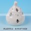 Decorative white ceramic pear decoration with led light