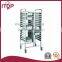 Stainless Steel highter double row Tray liquor trolley with 6 pans