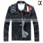 2015 New American flag jeans jacket for men Fashion motorcycle jeans coat(JXW811)