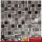 IMARK Wood Texture Brown Color Mix Painting Crystal Glass Mosaic Tile For Kitchen/Bathroom Wall Decoration