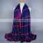 Large 180*90cm spring checked tartan plaid unisex shawl
