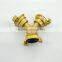 Brass Y shut-off Valve chrome plated garden hose valve Y water valve with butterfly handle 2 way valve