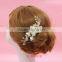 Stunning Clear Crystal Flower and Leaves Pearls Wedding Hair Comb Bridal Hair accessorie can be gold or silver plated