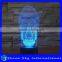 Acrylic Sculpture 3D Rhinoceros LED Night Light Creative Stereoscopic 7 Colors Flashing Touch LED Night Light