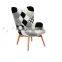 Grant F. Contour Style Colorful Fabric Patchwork Lounge Chair