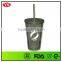 Promotional Souvenir 16 oz Plastic Cup With Straw