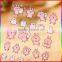 pink bunny PVC cartoon stickers with clear background