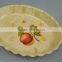 Cheap Color Oval Painted Wave Bamboo Woven Bowl Salad Cold Dish Bread Plate