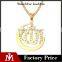 wholesale fashion jewelry allah gold plated pendant with crystal charm necklace for men