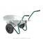 Outsunny Silver/Green 2 Cubic Feet Two Wheel Metal Wheelbarrow