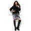 PRETTY STEPS 2015 women's black cable knit heavy long sleeve short cashmere sweater coats