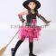 2015 Top Sell kids cosplay witch costume+ Magical Hat European Style Witch Cosplay Clothes Girls Dresses Size 95-135cm