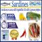 Sardines in cans in Vegetable Oil with Cayenne pepper, High Quality Canned Sardines,Sardines in cans with Cayenne pepper125g