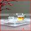 Clear Acrylic Serving Tray Tea Tray with Waterproof Divider