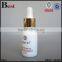  cosmetic packaging screen printing 10ml white glass dropper bottle with gold aluminum dropper for lotion essential oil