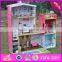2016 new design full size children pretend play wooden uptown dollhouse with furniture W06A152
