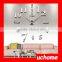 UCHOME Modern DIY Number Wall Clock 3D Mirror Surface Sticker Home Room Decor Art Silver