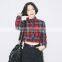 2016Special design plaid and floral flannel shirt women fashion shirt