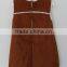 Cute Little Girl Artificial Leather Brown Color Dress