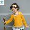 Long Sleeve Girls Knitted Outfits With Lace Girls Boutique Clothing For 2017 Spring Children Clothing OEM Service