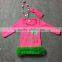 St.Patrick design 2016 girls Summer dress hot pink love long sleeves girls cute party dress with matching accessories