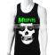 Skull Print tank top singlet,print tank top,custom printed singlets