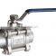 Stainless Steel Female Thread Three Pieces Lever Operated Ball Valve