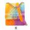 Rainbow Graffiti Lingge Bag Women PVC candy purse Chain Shoulder Messenger Bag Female girl Handbag Bags