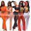 Mesh gauze trouserstransparent beach wear swimwear bathing suit hooded short jacket and wide leg pants summer 2 piece set women