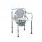 Wholesale price aluminum commode folding chair Toilet Chair with armrest for elder and disable