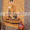 Indian Tapestry Cotton Buddha Print Light Brown Vintage Wall Hanging Meditation Spiritual Tapestries Throw Bedsheet