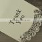 Chinese Design Folding White Laser Cut Weddind Thank You Cards with Envelope