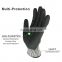 HY 13G Cut Resistant Level 5 Industrial Crinkle Latex Safety Gloves Black Latex Gloves Guanti antitaglio Da Lavoro